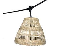 Guirlande lumineuse raccordable d'extérieur avec abat-jour en herbe marine style bohème 7 ampoules à filament douille E27 LED blanc chaud TESSA LIGHT 6m