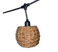Guirlande lumineuse raccordable d'extérieur avec abat-jour en polyrotin style bohème 7 ampoules à filament douille E27 LED blanc chaud PINE LIGHT 6m
