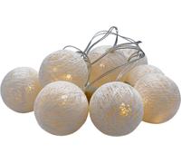 Guirlande lumineuse Raphia avec 10 boules LED - fonctionne sur piles - couleur : blanc