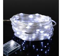guirlande lumineuse rechargeable 10M Blanc PVC IP65 étanche Guirlandes lumineuses LED Intérieur Jardin Fête Noël Eclairage Décoration, mode lumière permanente