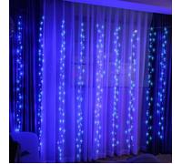 GUIRLANDE LUMINEUSE Rideau Lumineux 2M x 3M 200 LEDs Lumineuses Filet avec 8 Modes Eclairage Décoration de Fée Mariage Noël Bleu