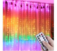 Guirlande Lumineuse Rideau, Rideau Lumineux USB 280 LED 3m*2.8m 8 Modes d'Eclairage Decoration de Fenêtre Noël Mariage