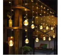 Guirlande lumineuse romantique - Rideau lumineux int et ext - Ampoule décorative pour Noël fêtes mariages fenêtres - 3.5m