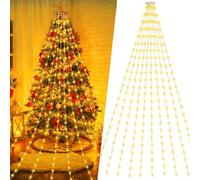 Guirlande Lumineuse Sapin de Noel avec Anneau 2,8m x 10, 280 LEDs Girlande de Lumière Exterieur Noel IP44 Étanche, Decoration Noël Interieur Sapin de Noël Exterieur Lumineux 8 Modes, Blanc Chaud