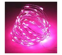 Guirlande lumineuse solaire 1 m, 2 m, 3 m, 5 m, 10 m, fil de cuivre LED, guirlande lumineuse pour les vacances, les contes de fées, la décoration de fête de mariage (couleur : rose)