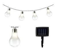Guirlande lumineuse solaire 10 ampoules Led Blanc chaud Blanc Chaud G
