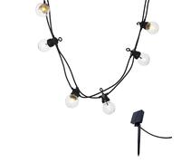 Guirlande lumineuse solaire 10 globes transparents LED blanc chaud PARTY CLEAR SOLAR 5.70m 8 modes