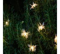 Guirlande Lumineuse Solaire 10 Papillons aux LED Blanc Chaud