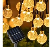 Guirlande Lumineuse Solaire, 12M 100LED Boule de Cristal Lumières de Fée avec 8 Modes Étanche Guirlande Lumineuse Exterieure Solaire pour Noël Jardin Terrasse Cour Mariages Camping