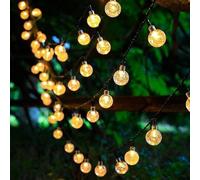 Guirlande Lumineuse Solaire 12m - 66 LED pour Jardin & Extérieur - 8 Modes d'Éclairage, Boules de Cristal pour Camping, Terrasse, Cour - Décoration Maison, Noël, Mariage