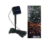 Lunartec : Guirlande lumineuse solaire 22 m - 200 LED blanc chaud