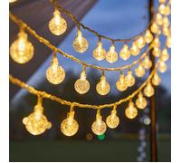 Guirlande lumineuse solaire à bulles LED blanc chaud, 6,5 m, 30 LED, décoration extérieure pour camping, Noël et jardin
