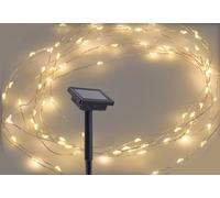Guirlande lumineuse solaire à fil avec 200 LED - blanc chaud