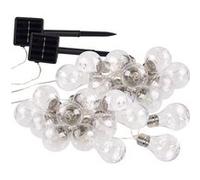 Guirlande lumineuse solaire à LED design ampoule classique - 8,5 m - x2
