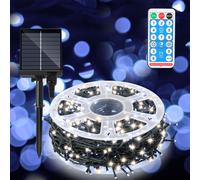 Guirlande lumineuse solaire à LED Jayseuw 30M 300LEDs étanche à l'eau et avec 8 modes pour l'extérieur intérieur jardin fête & Noël décoration éclairage extérieur, blanc froid