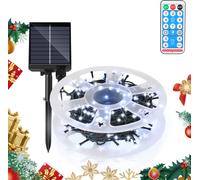Guirlande lumineuse solaire à LED Jayseuw 50M 500LEDs étanche à l'eau et avec 8 modes pour l'extérieur intérieur jardin fête & Noël décoration éclairage extérieur, blanc froid