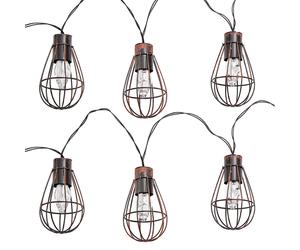 Guirlande lumineuse solaire à LED, lampe solaire d'extérieur, décoration de jardin, style rétro, métal rouille, 20x LED blanc chaud, L 200 cm