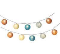 Guirlande lumineuse solaire à LED Lampions 4,5m nylon multicolore / blanc chaud