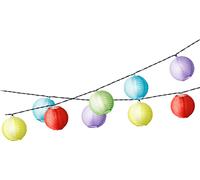 Guirlande lumineuse solaire à LED Lampions 4,5m nylon multicolore / blanc froid