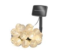 Guirlande lumineuse solaire avec 20 LED Couleur de la lumière : blanc chaud 3000 K Grand panneau solaire Longueur du câble : 12 m Guirlande lumineuse de jardin Décoration Lampe solaire