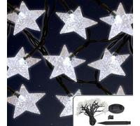 Guirlande lumineuse solaire avec 24 LED étoiles Éclairage de Noël Éclairage extérieur Déco