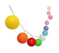 Lumisky Guirlande lumineuse solaire MIMY COLORS SOLAR – 10 boules coton LED blanc chaud 3,80 m