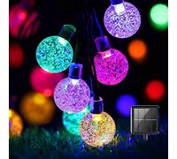 Guirlande lumineuse solaire de jardin, 50 LED, 7,2 m, multicolore, boules de cristal, guirlande lumineuse décorative étanche pour intérieur et extérieur pour jardin, terrasse, cour, maison, mariage