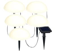 Guirlande lumineuse solaire de sol blanc chaud avec 5 demi-sphères [Lunartec]