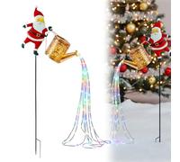 Guirlande lumineuse solaire décorative de Noël avec motif de bouilloire et Père Noël, idéale for décorer jardin, Un cadeau de Noël unique for décorer votre extérieur(Colorful)