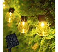 Guirlande lumineuse solaire d'extérieur - 3,5 m - 10 LED - 8 modes - Étanche IP65 - Blanc chaud - Éclairage pour fête, jardin, cour, balcon