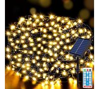 Guirlande lumineuse solaire d'extérieur 30m, 300LED, guirlande lumineuse de Noël LED d'extérieur avec 8 modes + minuterie + télécommande, guirlande pour jardin, balcon, mariage, blanc chaud