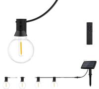 Guirlande lumineuse solaire d'extérieur, 42 ampoules, 20 mètres, étanche IP44, 68FT 42LED, fiche EU