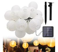 Guirlande lumineuse solaire d'extérieur - Résistante aux intempéries - 12 m - 40 LED - 8 modes - Guirlande lumineuse solaire d'extérieur - Décoration d'extérieur pour jardin, balcon, terrasse, mariage