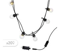 Guirlande lumineuse solaire et sur secteur raccordable 40 ampoules transparentes LED blanc chaud PARTY CLEAR 20 L14.4m