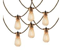 Guirlande lumineuse solaire et sur secteur raccordable en corde 20 ampoules transparentes LED blanc chaud FANTASY CORD SOLAR 13m