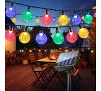 Guirlande Lumineuse Solaire Exterieur, 11M 60 LEDs Guirlande Exterieure Jardin, IP65 Étanche, 8 Modes Lumiere Solaire Extérieur Décoration pour Jardin, Cour, Arbres, Mariage, Fête(Multicolore)