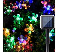 Guirlande lumineuse solaire extérieure 5m 20 LED en forme de fleur, IP65, guirlande solaire pour jardin, terrasse, balcon, arbres, mariages, décoration de fête, E0267 blanc chaud