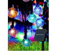Guirlande lumineuse solaire extérieure - 7 m - 50 LED - Boule de cristal - 8 modes d'éclairage - Étanche IP55