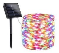 Guirlande lumineuse solaire extérieure étanche Jardin décoré 10 mètres 100 micro LED (Multicolore) Multicolore G