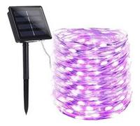 Guirlande lumineuse solaire extérieure étanche Jardin décoré 20 mètres 200 micro LED (Violet) G