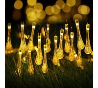 Guirlande lumineuse solaire forme goutte d'eau, 5m, H0113 multicolore