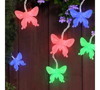 Lampe d'extérieur solaire guirlande lumineuse papillons décoration de jardin lampe d'extérieur, LED RVB à changement de couleur, 10x LED, L 470 cm