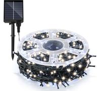 Guirlande lumineuse solaire Jayseuw LED 100M 1000LEDs étanche à l'eau et avec 8 modes pour l'extérieur intérieur jardin fête & Noël décoration éclairage extérieur, blanc froid