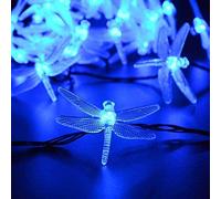 Guirlande Lumineuse Solaire, KEEDA 20LED Libellule String Lights Chaîne de Lumière Extérieure Pour Jardin,Mariage,Terrasse,Noël(Bleu)