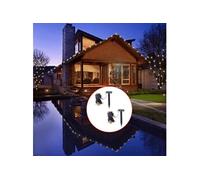 Guirlande lumineuse solaire LED 2 pcs Blanc chaud Noir G
