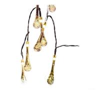 Guirlande lumineuse solaire LED avec design goutte d'eau, 8 m d'éclairage extérieur avec 8 modes, résistant aux intempéries pour jardin, terrasse et décoration de Noël (couleur chaude)