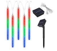 Maclean Lumières solaires à LED MCE411 – 2,4 m, 144 LED, batterie Li 800 mAh, glaçons tombants