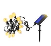 Guirlande lumineuse solaire LED - Pour balcon, terrasse, arbre - Étanche - 8 modes - Style vintage - Éclairage extérieur - Décoration de Noël