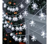 Guirlande lumineuse solaire LED pour jardin, flocon de neige, étanche, 12 m, 8 modes, 100 LED, flocon de neige, guirlande lumineuse solaire pour extérieur, mariage, terrasse, fête, décoration de Noël