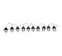 Guirlande lumineuse solaire - LUMISKY - DETROIT - 4 m - Abat jour style industriel - 10 ampoules rondes - LED blanc chaud